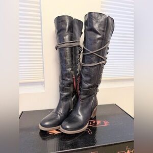 Freebird Carver Blue Leather Knee-High Boots 8